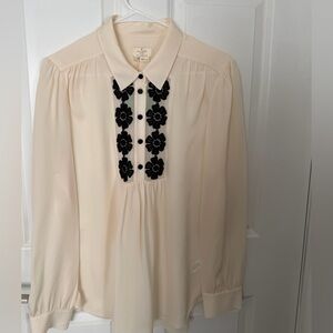 NWT  Kate Spade Daisy Lace Silk Blouse Size XL